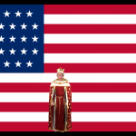 Emperor Trump Stands Before the Flag