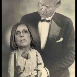 Puppeteer Donald Trump with his puppet, Martha McSally, on his knee.