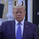 The Devil Brandishes His Trophy. Trump Poses With A Bible In Front OF St. John's Church.