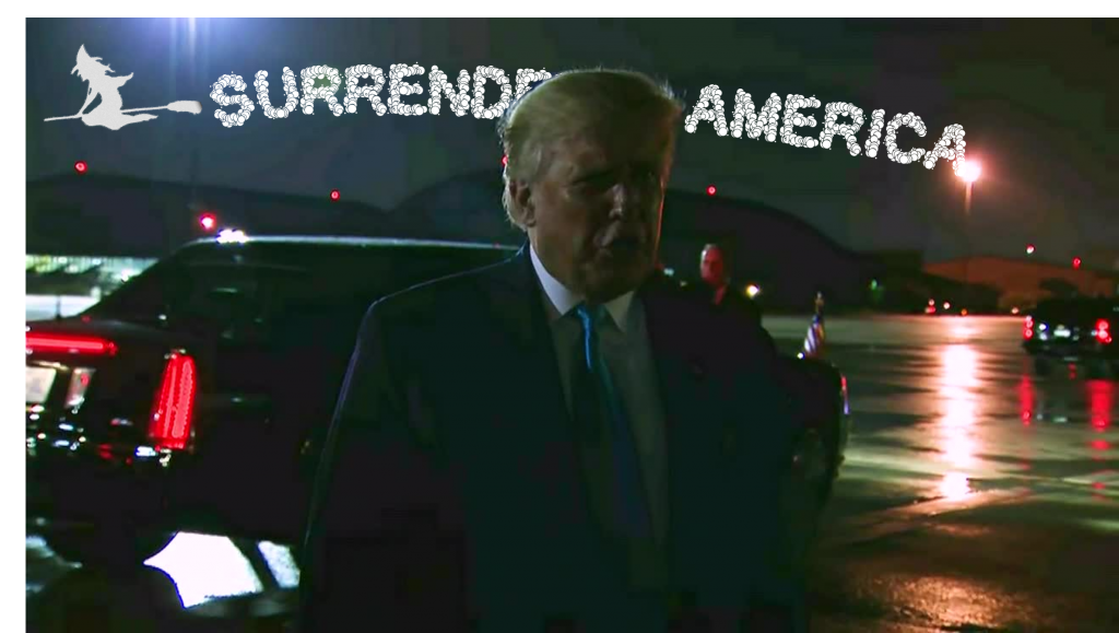 Things That Go Trump in the Night. President Donald Trump in the Darkness at Andrews AFB.